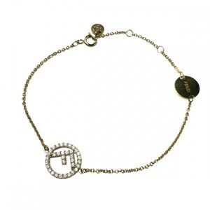 FENDI Gold Zircon Charm Bracelet